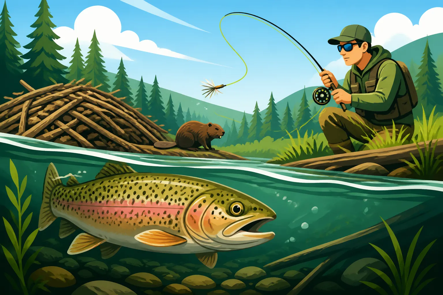 How to catch trout in a beaver pond stream