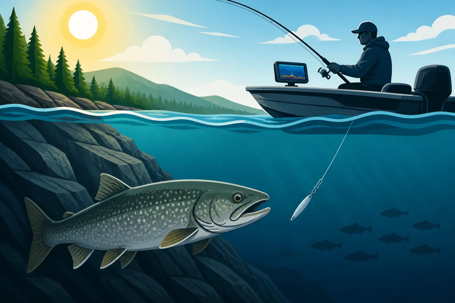 How to fish deep structure for summer lake trout