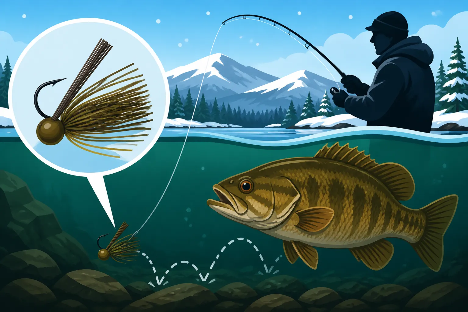 Best hair jig technique for winter smallmouth
