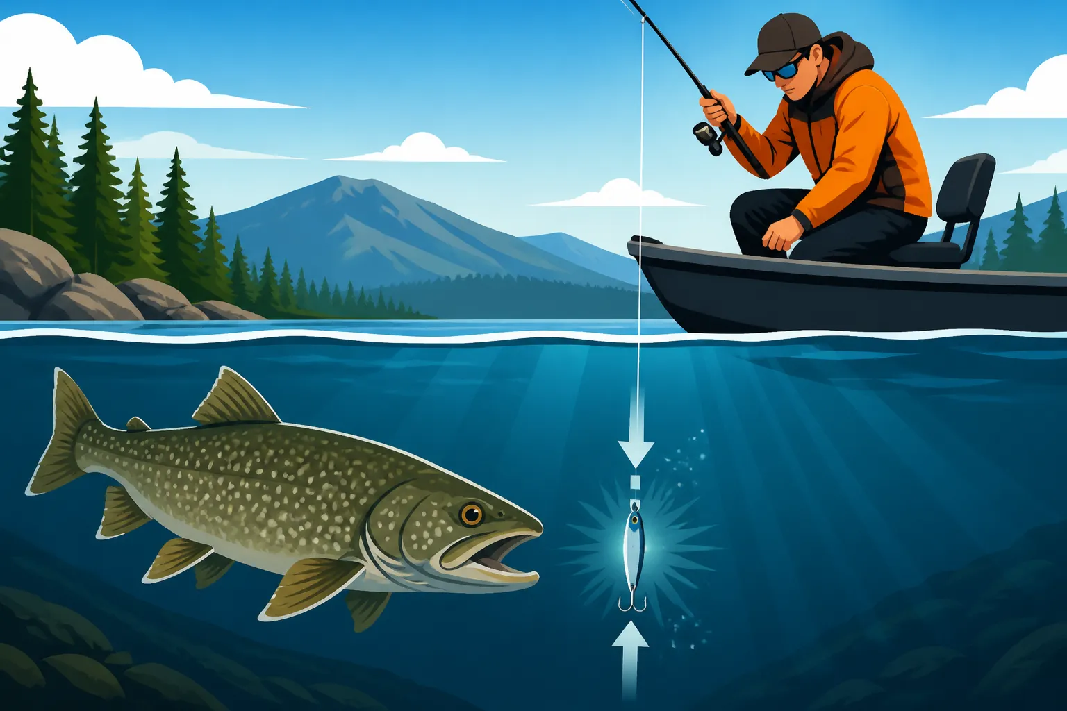 Best technique for vertical jigging lake trout