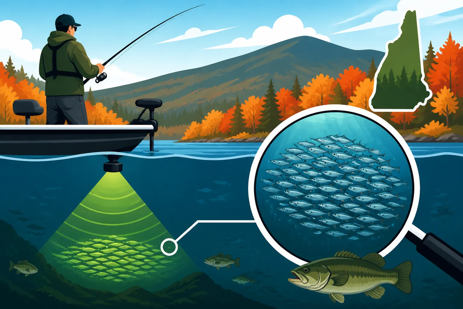 Best technique for finding fall baitfish schools