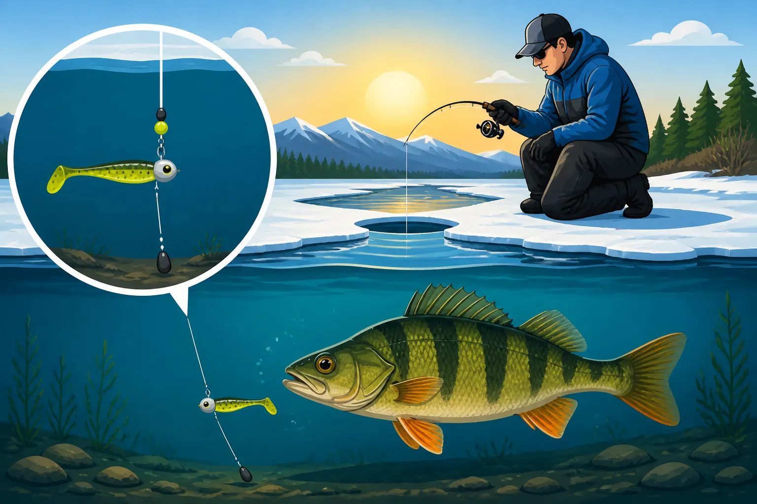 Best technique for late ice fishing before ice-out